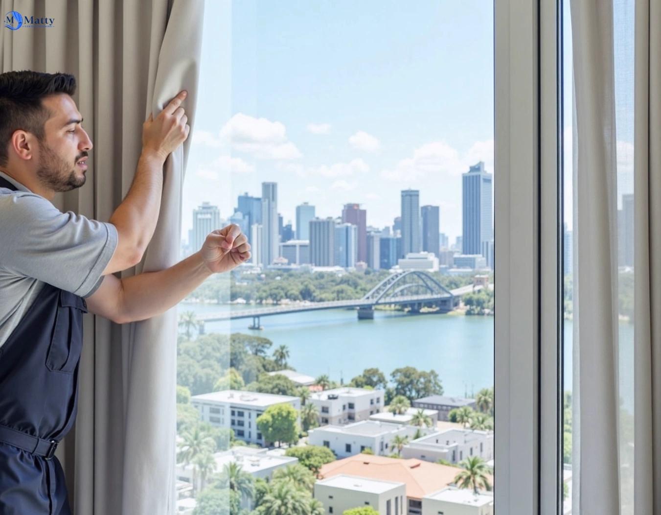 Professional curtain steam cleaning service ferny-hills QLD by Matty Curtain Cleaning